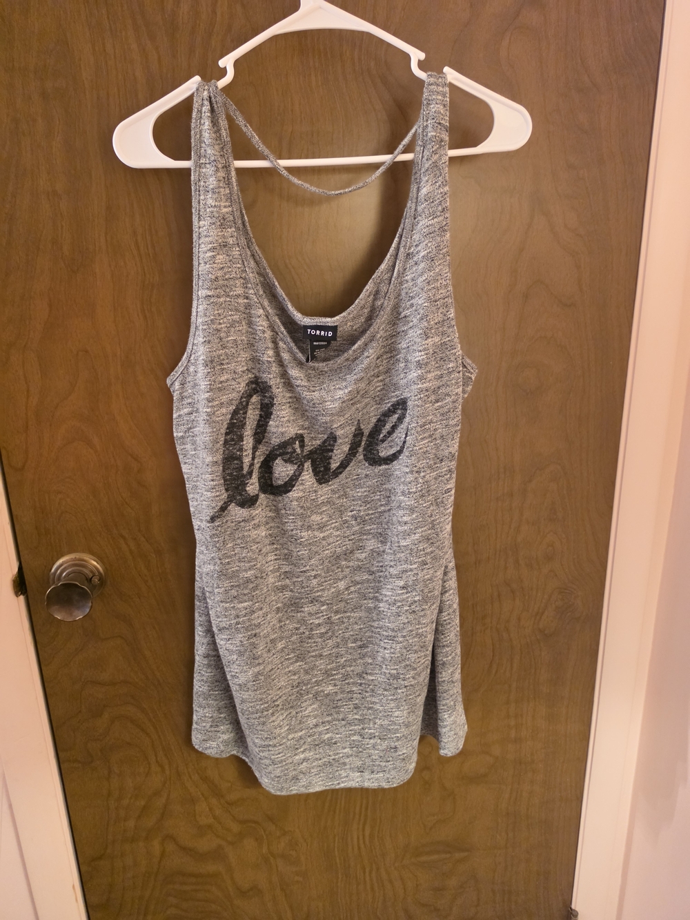 Torrid Gray 'Love' Scoop Neck Tank Top-2X